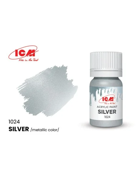 METALLIC COLORS Silver bottle 12 ml - ICM 1024