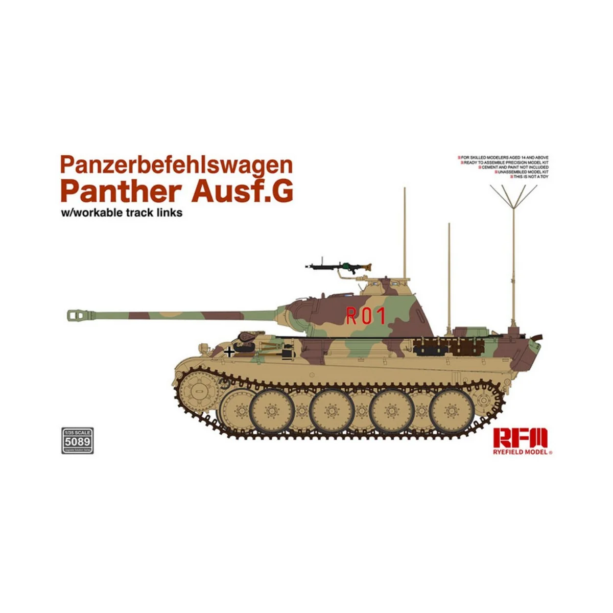 Panzerbefehlswagen Panther Ausf.G, 1/35 - Rye Field Model 5089 Panzerbefehlswagen Panther Ausf.G, 1/35 - Rye Field Model 5089