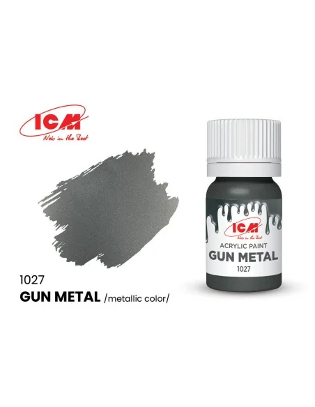 METALLIC COLORS Gun metal bottle 12 ml - ICM 1027