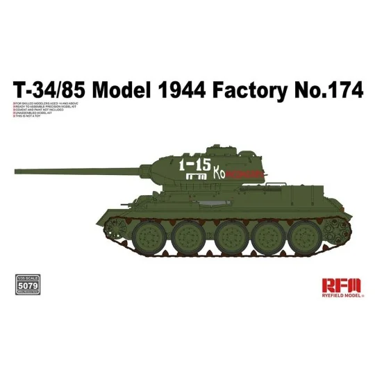 T-34/85 Model 1944 Factory No.174, 1/35 - Rye Field Model 5079 T-34/85 Model 1944 Factory No.174, 1/35 - Rye Field Model 5079