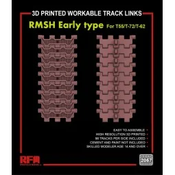 Workable Track Links RMSH Early Type for T-55/72/62 - Rye Field Mod...