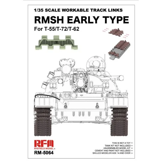 1/35 Scale Workable Track Links RMSH Early Type For T-55/72/62, 1/3...