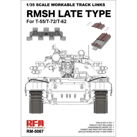 1/35 Scale Workable Track Links RMSH Late Type For T-55/72/62, 1/35...