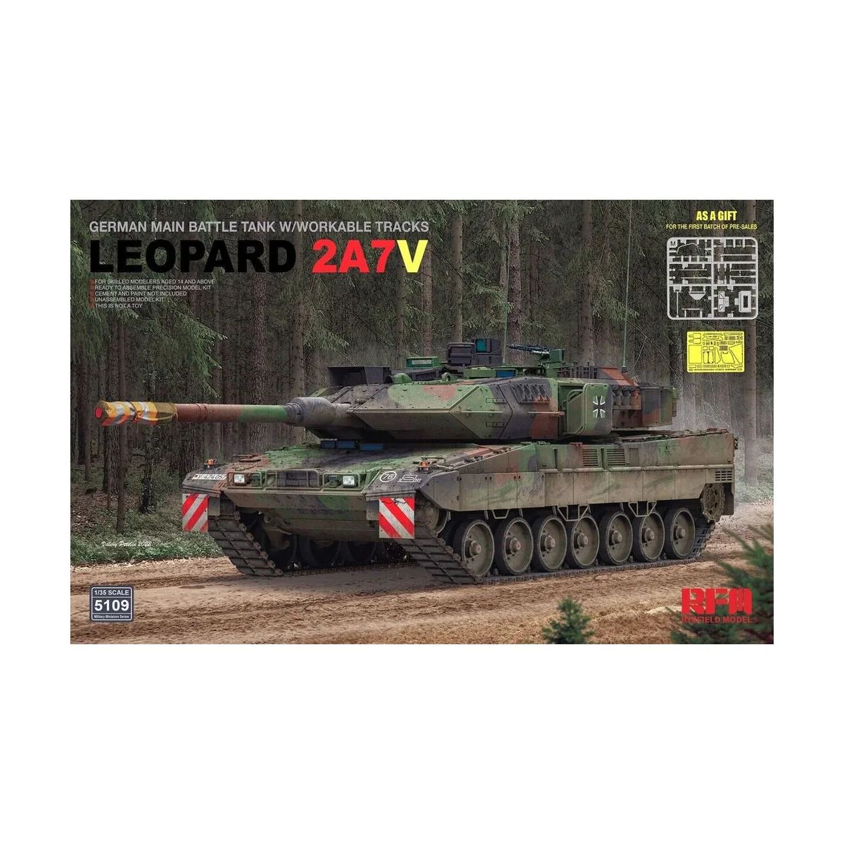 German Main Battle Tank w/Workable Tracks Leopard 2A7V, 1/35 - Rye ...