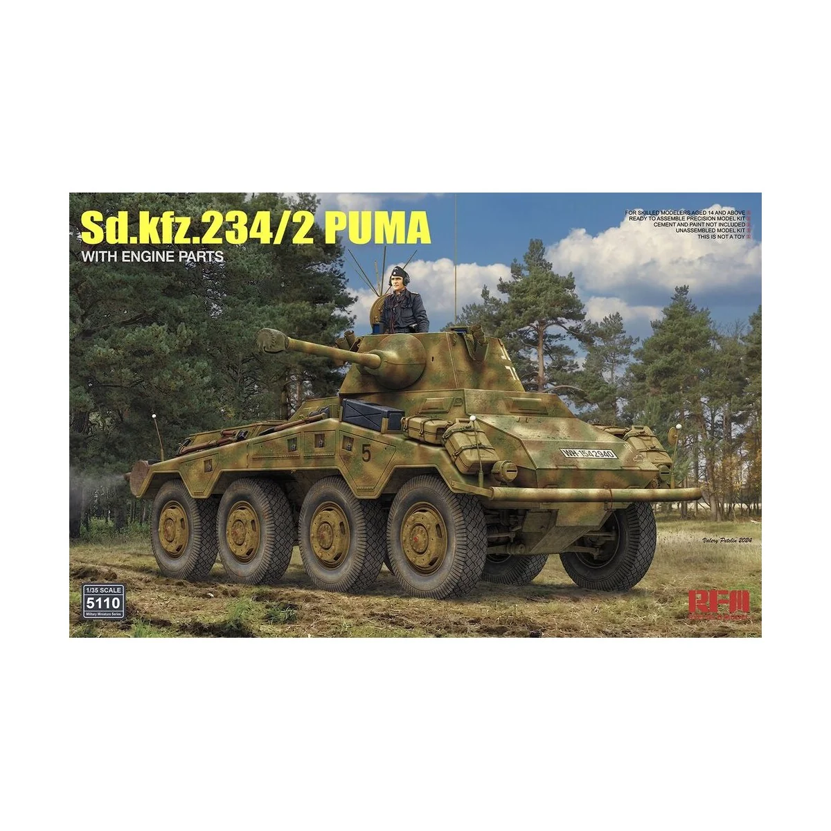 Sd.kfz 234/2 Puma w/ Engine Parts, 1/35 - Rye Field Model 5110
