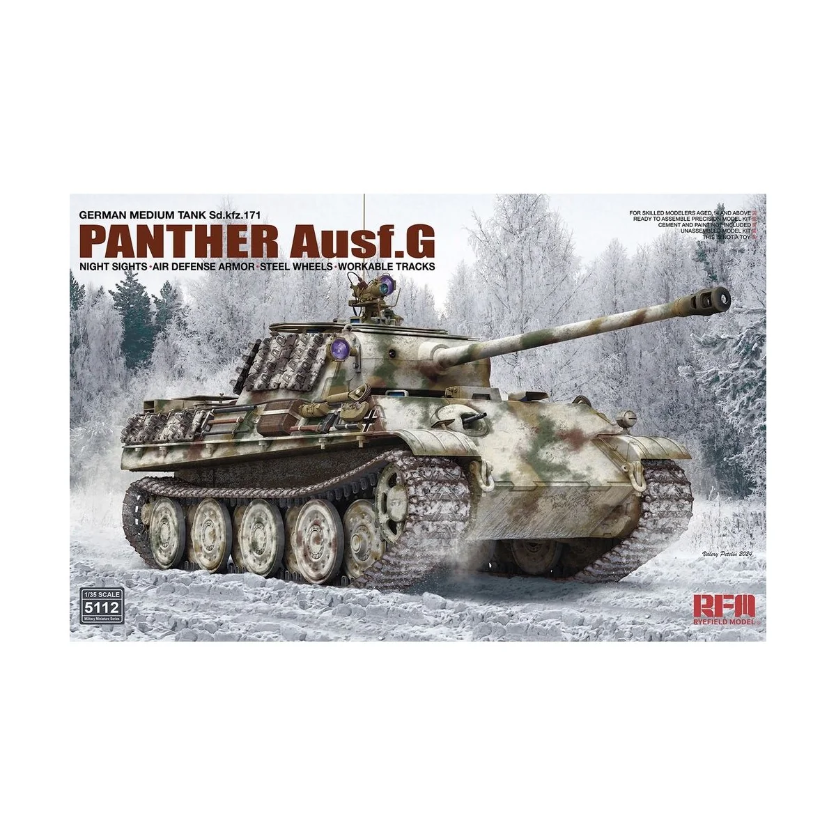 Panther Ausf. G w/ Night Sights, Air Defense Armor, Steel Wheels, W...