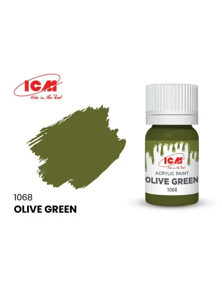 GREEN Olive Green bottle 12 ml - ICM 1068