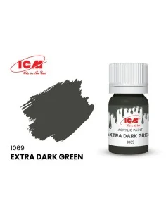 [NO_DESC] GREEN Extra Dark Green bottle 12 ml - ICM 1069