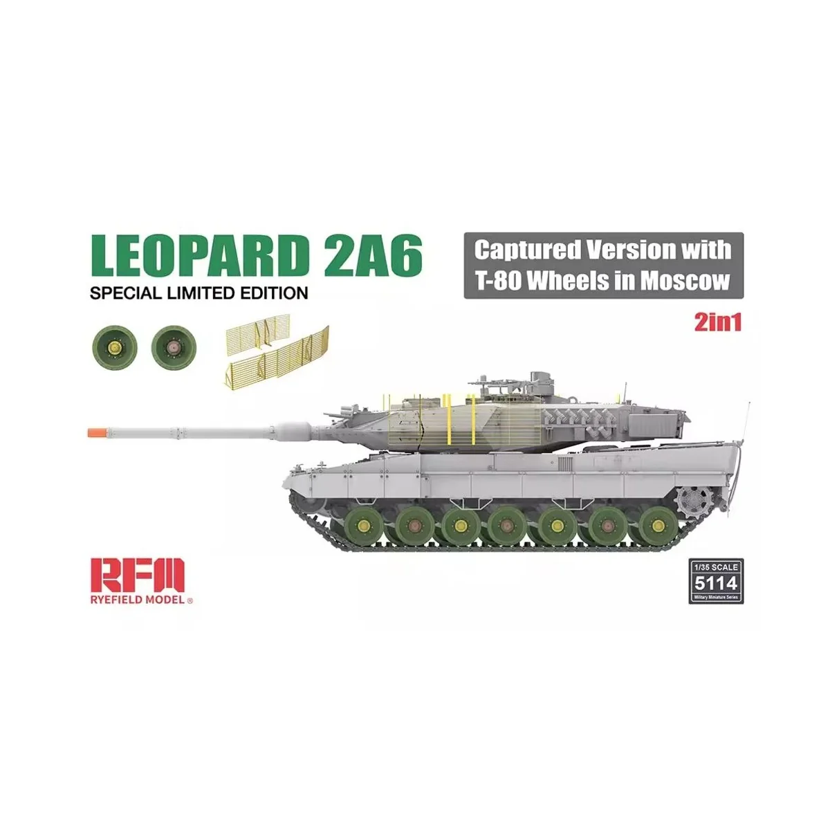 Leopard 2A6 Captured Version with T-80 Wheels in Moscow 2 in 1 Limi...