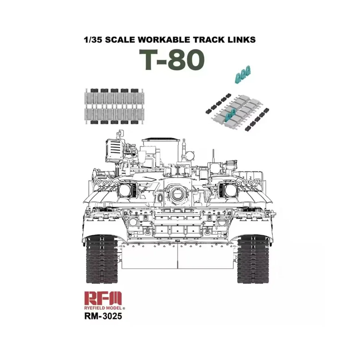 Workable Track Links for T-80, 1/35 - Rye Field Model RFM3025