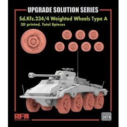 Sd.Kfz.234/4 3D Printed Wheels Type A (8 pcs), 1/35 - Rye Field Mod...