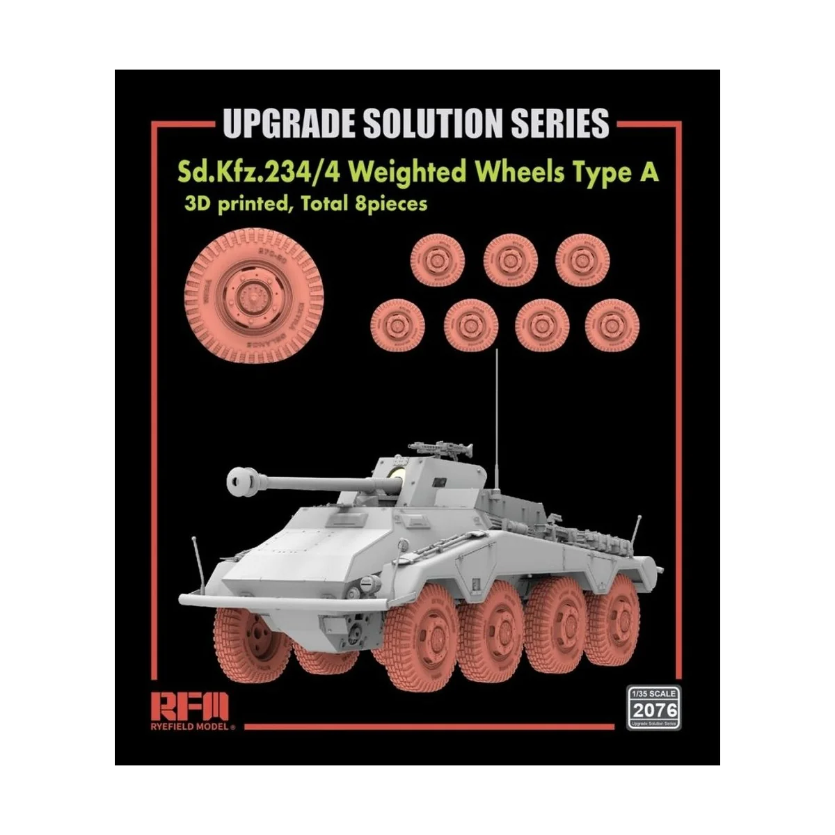 Sd.Kfz.234/4 3D Printed Wheels Type A (8 pcs) - Rye Field Model RFM...