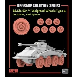 Sd.Kfz.234/4 3D Printed Wheels Type B (8 pcs), 1/35 - Rye Field Mod...