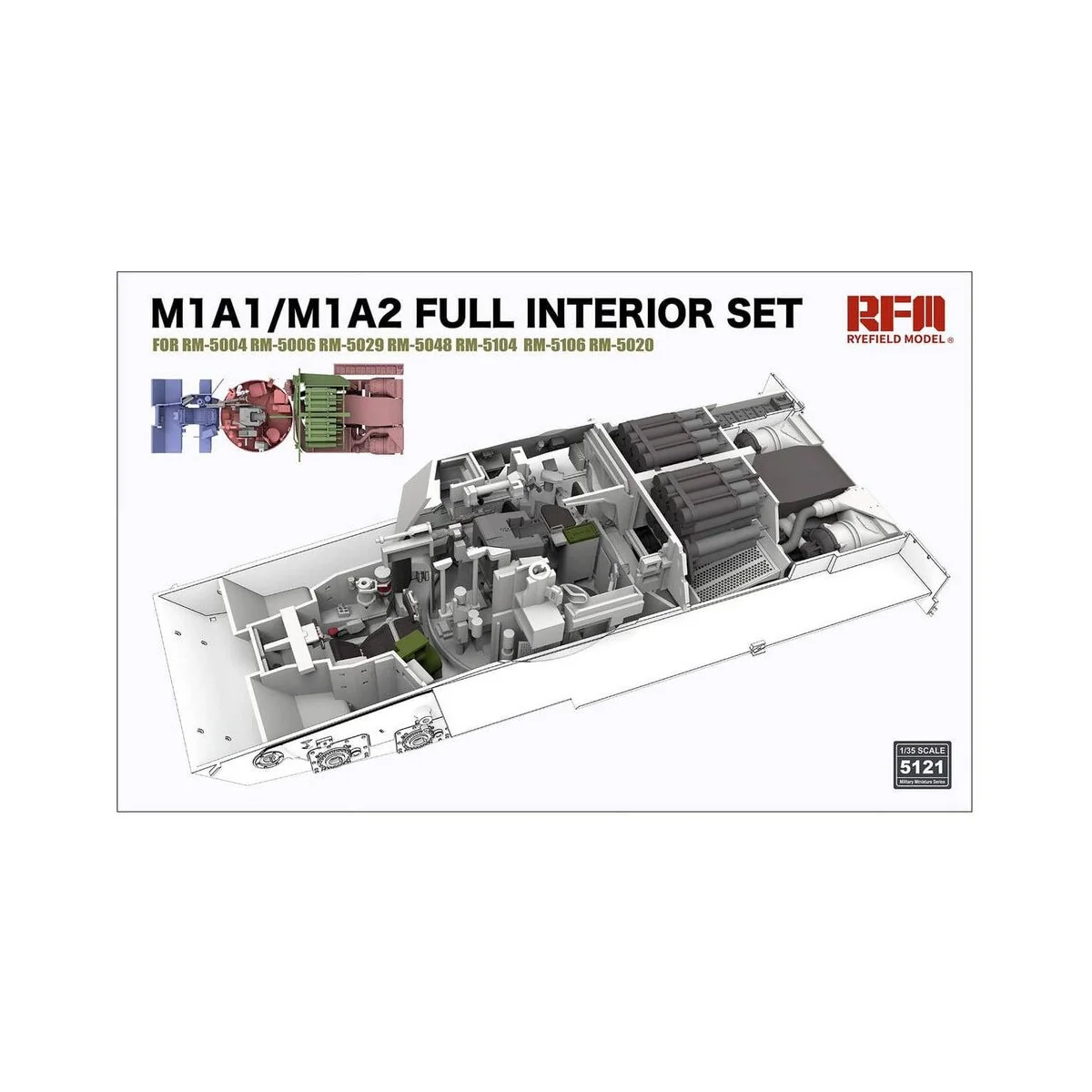 M1A1/M1A2 Abrams Tank Full Interior Set (Without Tank Kit) - Rye Fi...