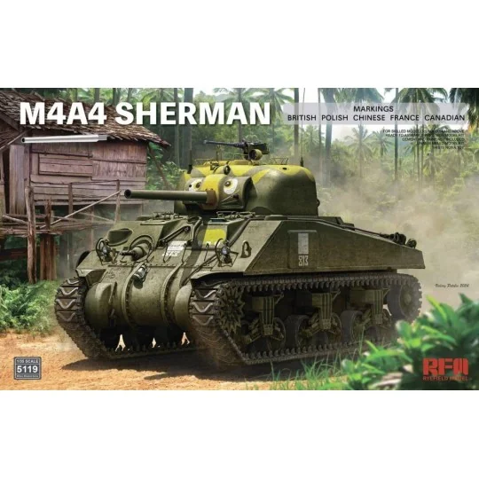M4A4 Sherman with Workable Tracks & Metal Barrel, 1/35 - Rye Field ... M4A4 Sherman with Workable Tracks & Metal Barrel, 1/35 - Rye Field ...