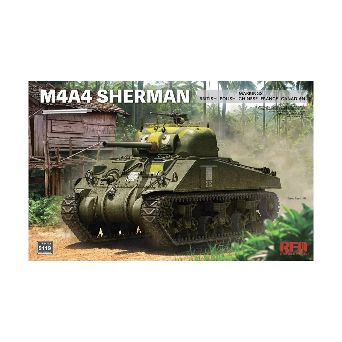 M4A4 Sherman with Workable Tracks & Metal Barrel - Rye Field Model ...