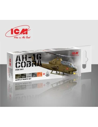Acrylic paint set for Cobra AH-1G 6 x12 ml - ICM 3001