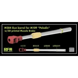 M284 Gun Barrel for M109 A7/A6 Paladin w/ 3D Printed Muzzle Brake -...