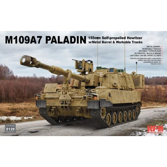M109A7 PALADIN 155 mm Self-Propelled Howitzer w/ Workable Tracks - ...