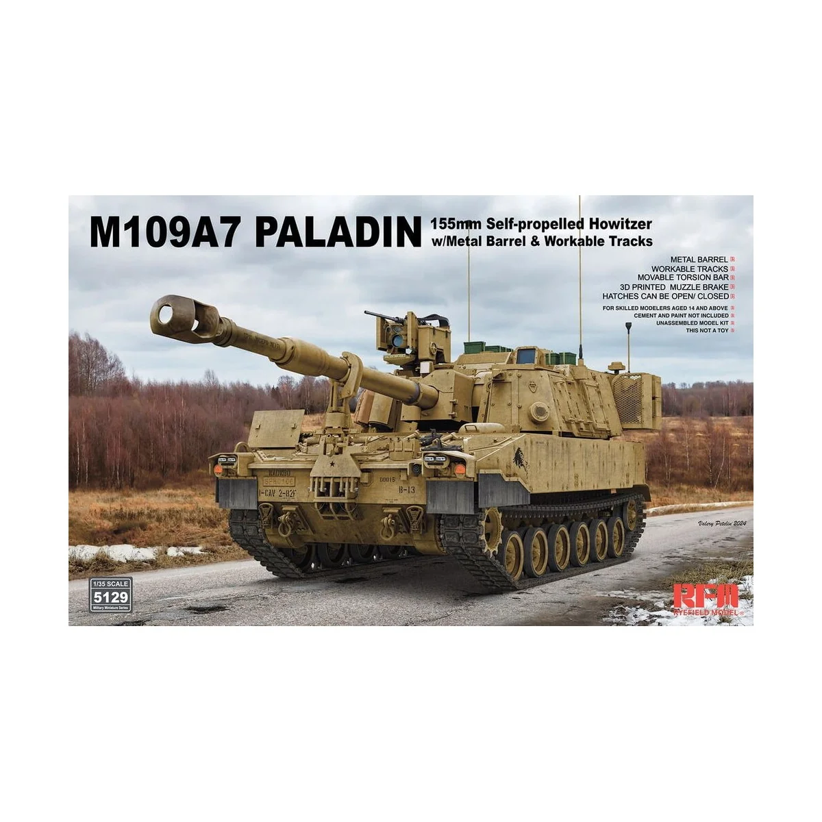 M109A7 PALADIN 155 mm Self-Propelled Howitzer w/ Workable Tracks, 1...