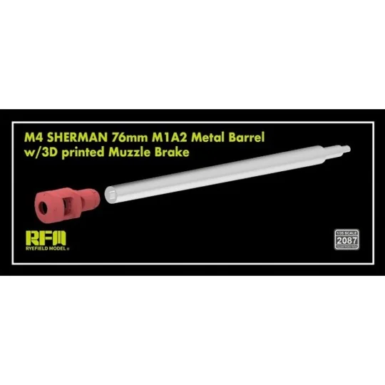 M4 Sherman 76 mm M1A2 Metal Barrel w/3D Printed Muzzle Brake, 1/35 ...