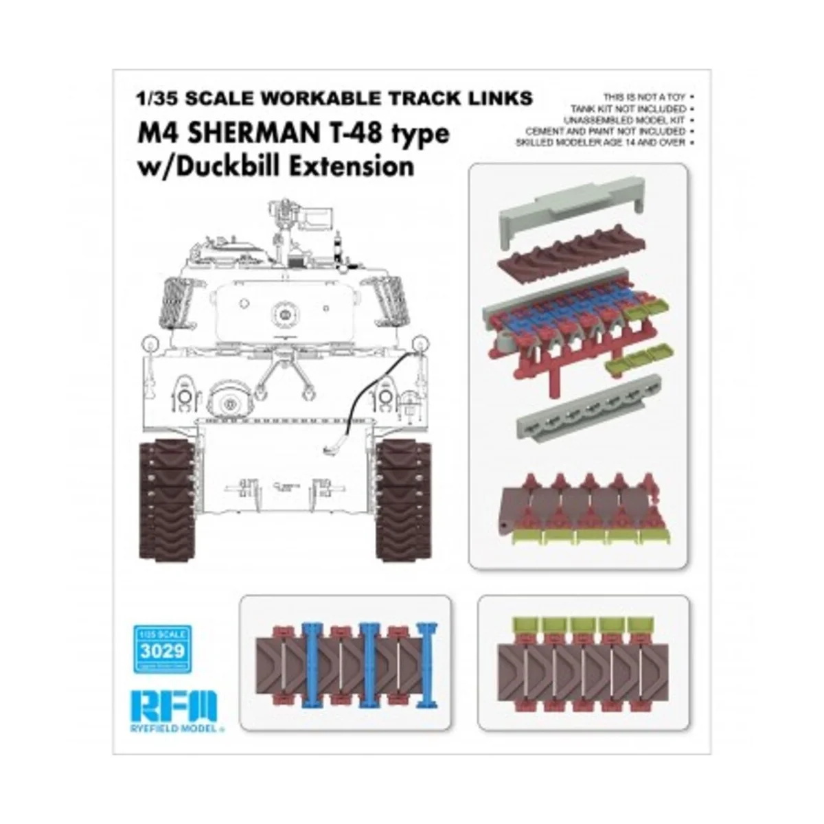 M4 Sherman T-48 Type w/ Duckbill Extension, 1/35 - Rye Field Model ...