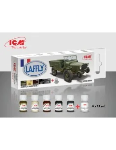 Acrylic paint set for Laffly V15T and French vehicles 6x 12 ml - IC...