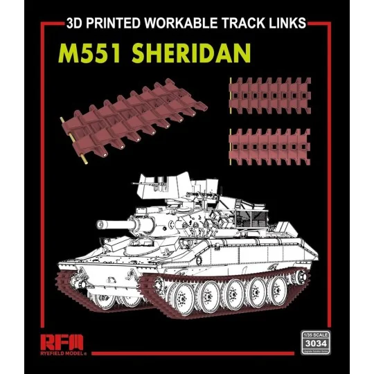 M551 Sheridan Workable Track Links, 1/35 - Rye Field Model RFM3034