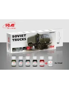Acrylic paint set for Soviet trucks 6 x12 ml - ICM 3011