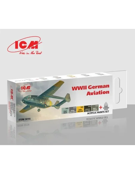 Acrylic Paint Set for German aviation after 1943 6 x12 ml - ICM 3014