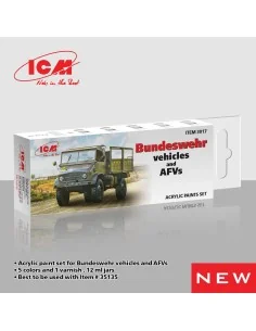 Acrylic Paint Set for German military trucks 6 x 12 ml - ICM 3017