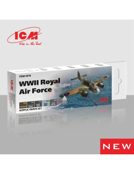 Acrylic Paint Set for WWII Royal Air Force 6 x 12 ml - ICM 3018