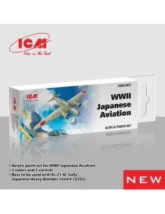 Acrylic Paint Set for WWII Japanese Aviation 6 x 12 ml - ICM 3021