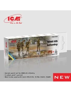 Acrylic Paint Set for WWI US Infantry 6 x 12 ml - ICM 3024