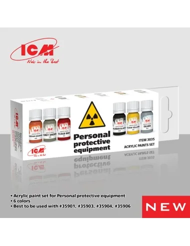 Acrylic paint set for Personal protective equipment 6x12ml - ICM 3035
