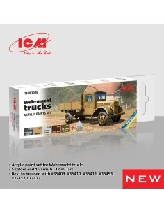 Acrylic paint set for Wehrmacht trucks 6 x 12 ml - ICM 3038