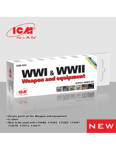 Acrylic paint set for Military outfitters 6 x 12 ml - ICM 3043