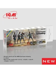 Acrylic paint set for WWI German infantry 6 x 12 ml - ICM 3044
