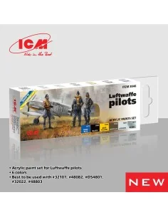 Acrylic paint set for Luftwaffe pilots 6 x 12 ml - ICM 3046