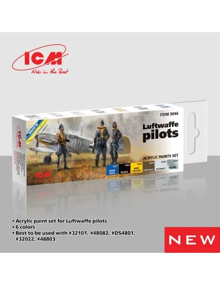[NO_DESC] Acrylic paint set for Luftwaffe pilots 6 x 12 ml - ICM 3046