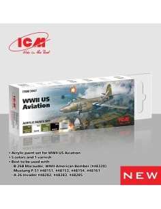 Acrylic paint set for WWII US Aviation 6 x 12 ml - ICM 3047