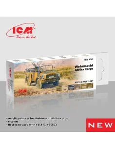 Acrylic paint set for Wehrmacht Afrika Korps 6 x 12 ml - ICM 3049
