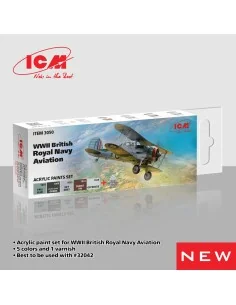Acrylic Paint Set for WWII British Naval Aviation 6 x12 ml - ICM 3050