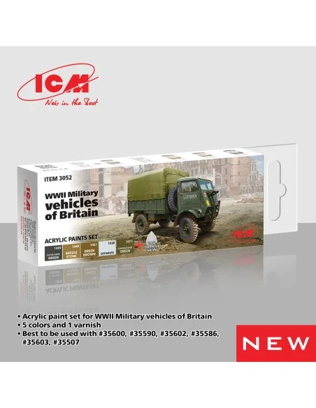 Acrylic Paint Set for WWII Military vehicles of Britain 6 x12 ml - ...