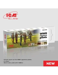 Acrylic Paint Set for WWII Japanese pilots 6 x12 ml - ICM 3056