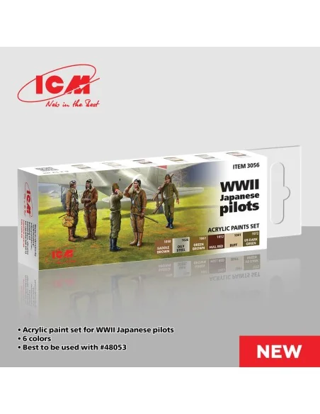 Acrylic Paint Set for WWII Japanese pilots 6 x12 ml - ICM 3056