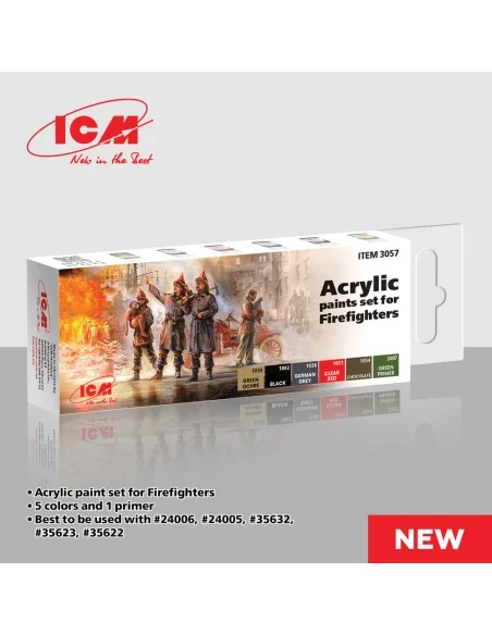 Acrylic Paint Set for Firefighters 6 x12 ml - ICM 3057