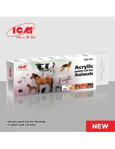 Acrylic Paint Set for Animals 6 x12 ml - ICM 3061