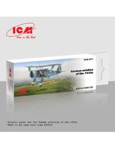 Acrylic Paint Set for German aviation of the 1930s 6 x12 ml - ICM 3071