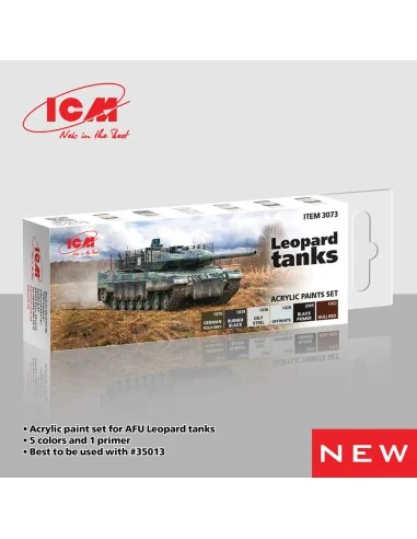 Acrylic paint set for Leopard tanks - ICM 3073